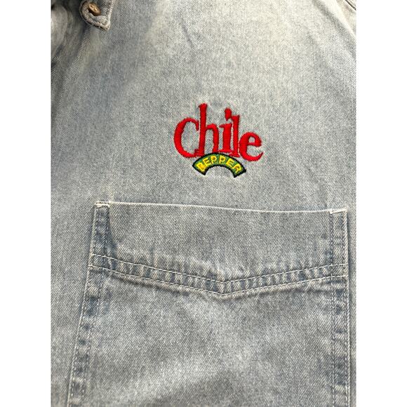Vintage 2XL Most Wanted Chile Pepper Men’s Denim Shirt Excellent Condition - Picture 3 of 10